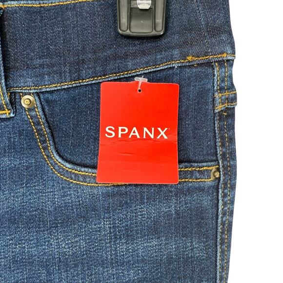 SPANX Flare Midnight Shade Jeans Pull On Stretch Size S Slimming Tummy Control - Picture 4 of 9